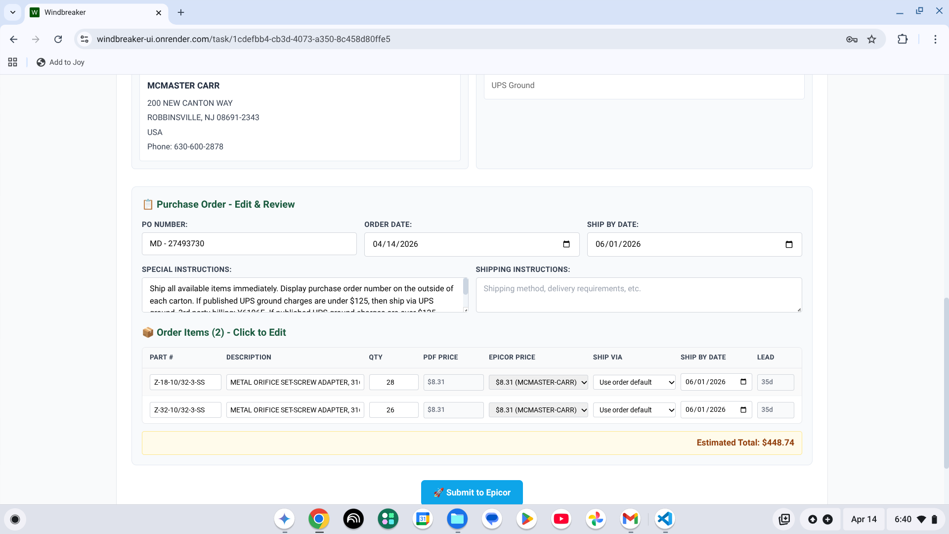 Windbreaker.ai UI - Human in the loop workflow